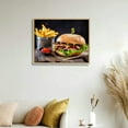 thumbnail image 4 of Nawypu  Modern Canvas Painting Artwork Closeup chips hamburger tomato beef Wall Art Poster for Living Room Bedroom Home Office Wall Decor Extra, 4 of 4