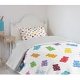 thumbnail image 4 of Ambesonne Dessert Quilted Bedspread Set 2 Pcs, Vibrant Gummy Bears, Twin Size, Multicolor, 4 of 6