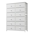 thumbnail image 3 of 52.2" H White Dresser for Bedroom with Fabric Drawers Tall Dresser with Wooden Top for Living Room, 3 of 8