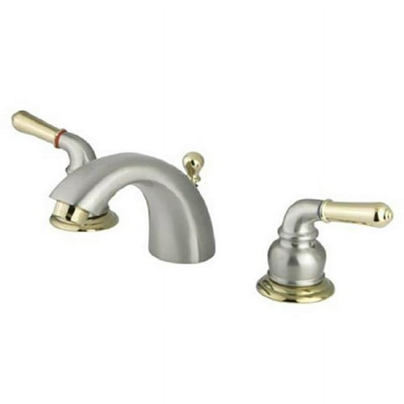 Kingston Brass  Mini Widespread Lavatory Faucet - Satin Nickel Finish with Brass Accents