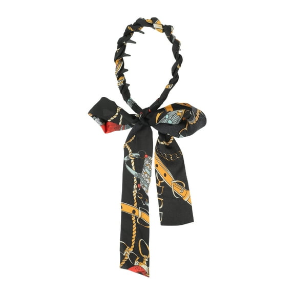 Unique Bargains 1 Pc Headband Vintage Ribbon Hair Accessories for Women Black