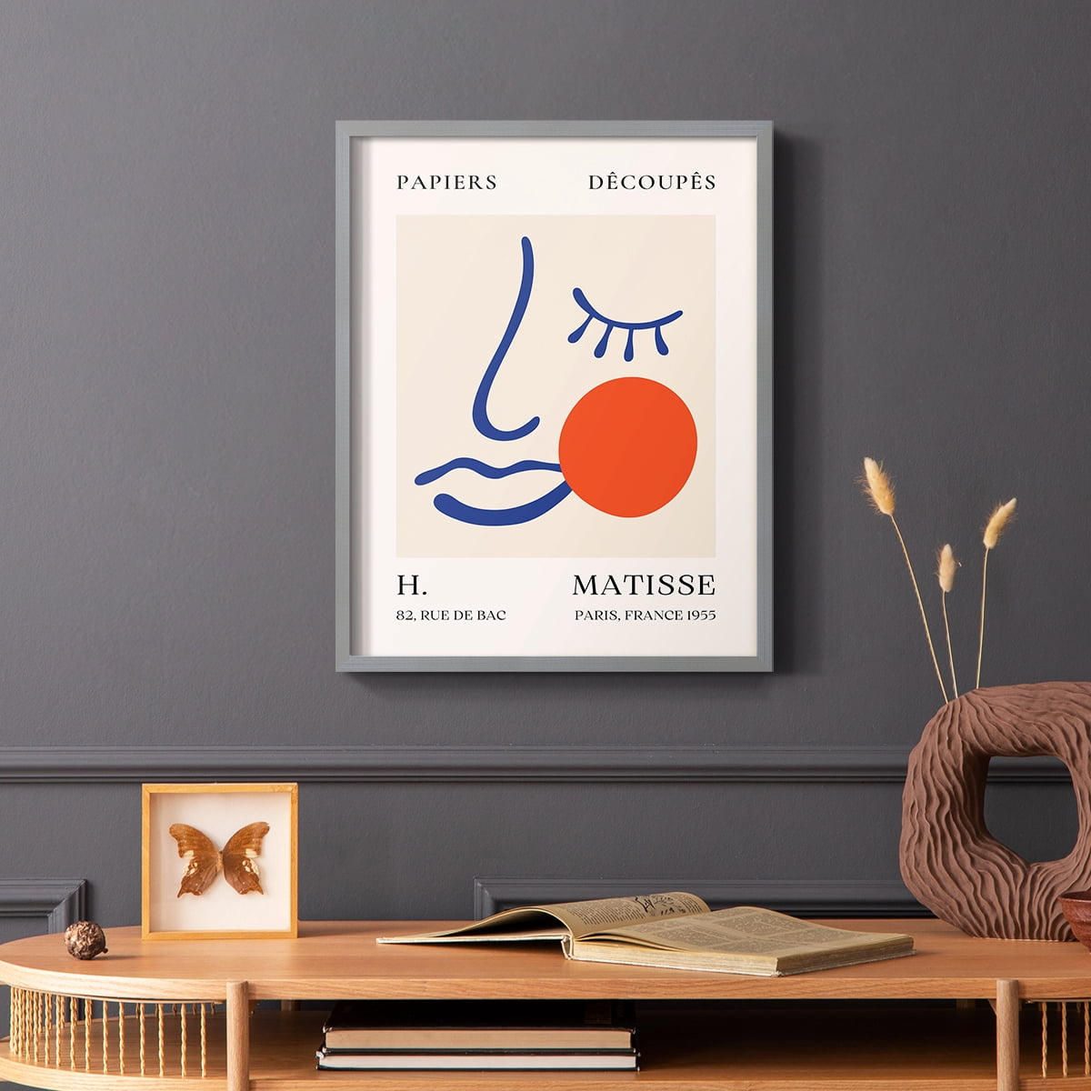 Matisse CLIX Framed Print in Gray Solid Wood 22 x 28 Framed Print