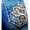 thumbnail image 3 of Jack David Premium Women's Bootcut Rhinestone Mid Rise Bootcut Stretchy Denim Jeans Pants, 3 of 6