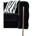 thumbnail image 4 of 84.25" 2-Seat Sofa, Modern Fabric Upholstered Loveseat Couch with Button Tufted Backrest and Armrest, Standard Sofa with Metal Legs and Thicken Seat Cushion for Living Room Office, Black, 4 of 7