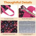 thumbnail image 4 of Pioneer Flower Floral Print Pattern Insulated Lunch Bag for Women & Adults,Large Portable Soft Cooler Lunch Bag,Thermal Food Storage Tote with Pearl Cotton,8.66L,8.75x5.75x9.5 Inch, 4 of 6