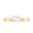thumbnail image 5 of Rosec Jewels Certified Moissanite Promise Ring - 5 mm Princess Cut Moissanite Ring - D-VS1 Quality, 10K Yellow Gold, US 5.50, 5 of 9