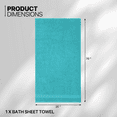 thumbnail image 3 of MoNiBloom GSM 600 Soft Bath Sheet 35x70 inch, 100% Cotton Extra Large Oversized Bath Towel Sheet for Bathroom, High Absorbent, Turquoise Blue, 3 of 12