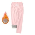 thumbnail image 2 of UYISJ Women's Winter Warm Fleece Joggers Pants Sherpa Lined Athletic Active Sweatpants Elastic Waist Trousers with Pockets Pink XL, 2 of 9