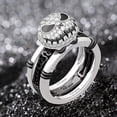 thumbnail image 2 of Bautiful Nightmare Before Christmas Ring, 2 in 1 Nightmare Before Christmas J-ack Skellington Rhinestone Finger Ring, 2 of 5