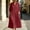 Wine, variant on QUNYINEY Cotton Linen Women Dresses Midi A Line 3/4 Sleeve Shirt Dress Loose Fit with Pockets Collared Button Solid Dresses S-2XL