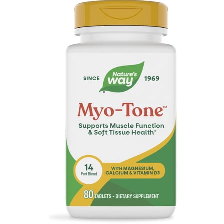 Nature's Way Myo-Tone™ Tablets, Supports Muscle Function*, With Magnesium, Vitamin D3, Unisex, 80ct