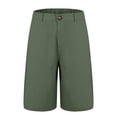 thumbnail image 4 of Ovticza Bermuda pour Femme Short Décontracté en Lin Taille Haute Short d'Été avec Poches Vert m, 4 of 5