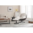 thumbnail image 2 of Guyou Swivel Accent Chair with Ottoman Set, Linen Lounge Chair with Footrest, 360 Degree Swiveling Single Sofa Chair, Fluffy Reading Chair Armchair for Living Room Bedroom, Cream, 2 of 14