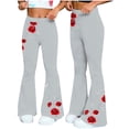 thumbnail image 5 of VBVC Women's Y2K Rose Flare Leg Sweatpants,Ladies High Waisted Trousers,Stretchy Pull-On Pants for Women,Gray,S-2XL, 5 of 8