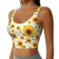 thumbnail image 2 of Daiia European-style Pattern Sunflower A Printed Women's Sports Bra, Breathable Activewear Bra with U-Back Design and Removable Pads, Comfortable and Supportive for Yoga, Workout-XX-Large, 2 of 8