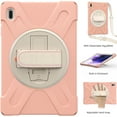 thumbnail image 2 of Dteck Case for Samsung Galaxy Tab S7 FE SM-T730 T736B (2021) 12.4-inch,Shockproof Rubber Hybrid PC Kickstand Cover with Adjustable Shoulder/Hand Strap for Galaxy Tab S7+ T970/T975,Pink, 2 of 8
