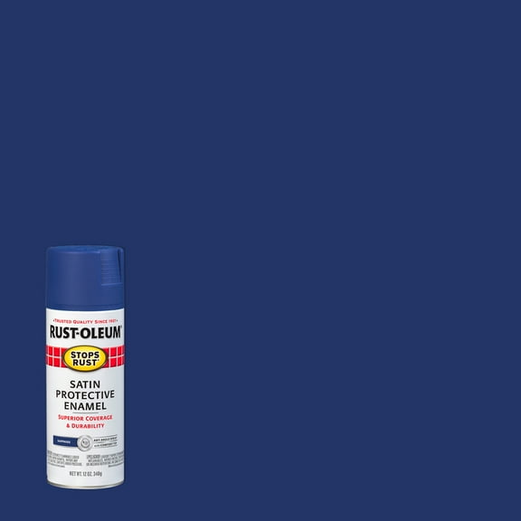 Sapphire, Rust-Oleum Stops Rust Satin Protective Enamel Spray Paint-276270, 12 oz