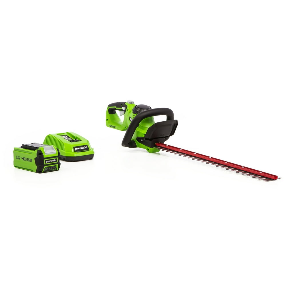 Greenworks 40V 24Inch Hedge Trimmer 2.5Ah Battery and Quick Charger