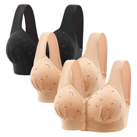 Alitao Push Up Bra Wireless Bras Bras For Women Up Wireless Solid Color Underwear Adjustable Breathable Comfort Support Anti Drop Bra Front Closure Bras Plus Size Bra Orange 38