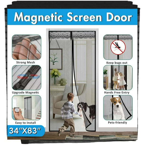 Mesh Screen Door w/ Mesh Heavy Duty Mesh Curtain Full Frame Velcro 32 Strong