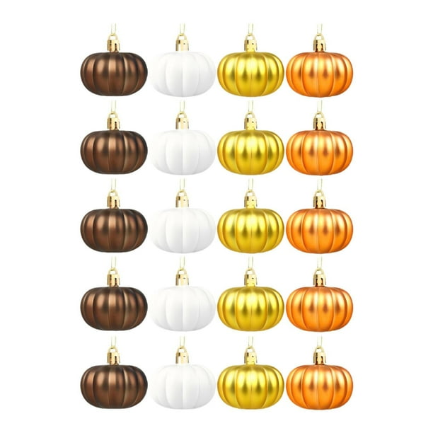 Adornos colgantes de calabaza, mini colgantes rústicos únicos, decoraciones de calabaza para árboles pequeños, casas de campo, fiestas y festividades. 20 piezas