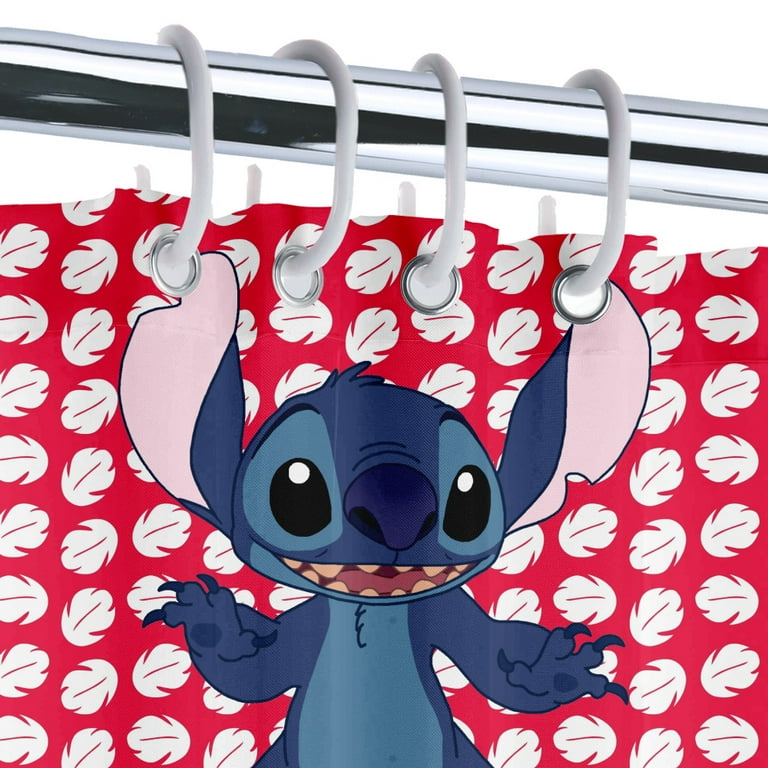 Lilo and Stitch Tropical Shower Curtain, Waterproof Fabric Shower Curtain  with Hooks Decorative Bathroom 