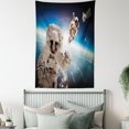 thumbnail image 4 of Outer Space Tapestry, Cosmonaut Crew in Universe Astronomy Atmosphere Astral Journey Inspired Image, Wall Hanging for Bedroom Living Room Dorm Decor, 40W X 60L Inches, Blue Beige, by Ambesonne, 4 of 5