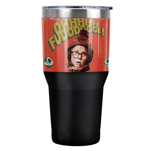 A Christmas Story Oh Fudge Stainless Steel Tumbler 30 oz Coffee Travel Cup, Vacuum Insulated & Double Wall with Leakproof Sliding Lid