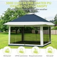 thumbnail image 2 of 12' x 12' Outdoor Gazebo Shelter, Pop Up Heavy Duty Double Roof Patio Gazebo with Netting and Curtains, Outdoor Patio Canopy for Lawn, Garden, Backyard, Deck, 2 of 7