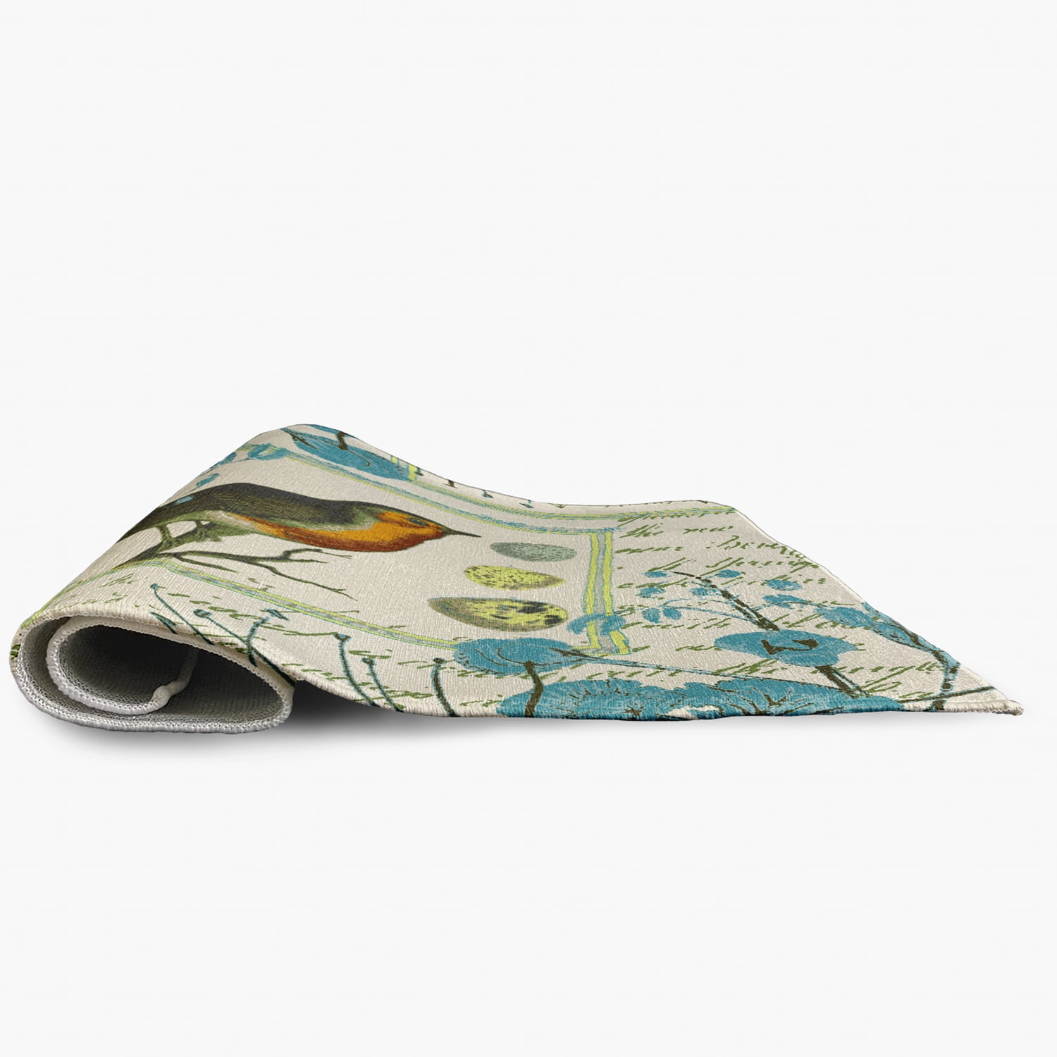 Simply Daisy 3' x 5' Explorer Blue Singing Bird Spring Chenille Indoor/Outdoor Rug