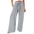 thumbnail image 1 of 2025 Women's Casual Pants Womens Daily Mid Waist Casual Pants for Women Drawstring Pockets Elastic Waist Solid Pants Rompers for Women Casual Plus Size Loose Pants Casual Long Pants for Women, 1 of 5