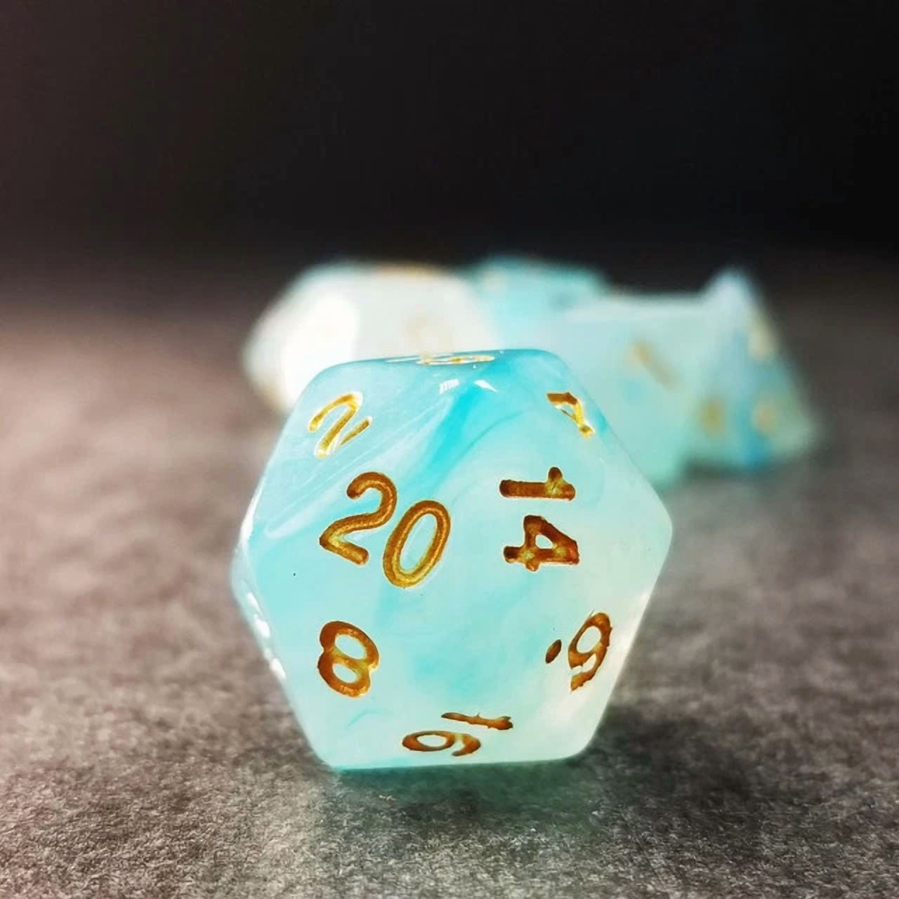 KNACK- Sage'S Capsules - Frosted Blue Semi-Transparent Acrylic Polyhedral Dice Set Dnd