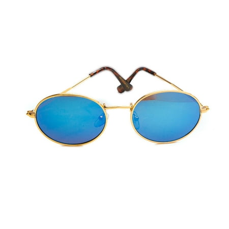 - Womens Fashion Trendy Round Lens Vintage Sunglasses M6336-Blue