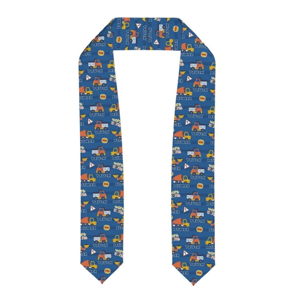 Fuzoiu Construction Vehicles Print Graduation Sash,Graduation Stole,Unisex Adult Graduation Stole Shawl 91" Long,for Academic Commencements Shawl-Flattened
