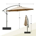thumbnail image 3 of Aoodor Patio Off-set Hanging Umbrella 10FT Aluminum Cantilever Umbrella Brown, 3 of 9