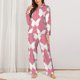 thumbnail image 2 of Balery Butterfly 2 Conjunto de Pijama con Estampado para Mujer, Conjunto de Dos Piezas con Manga Larga, Ropa de Dormir Suave con Bolsillos, Pijamas Cómodos-Medium, 2 of 7