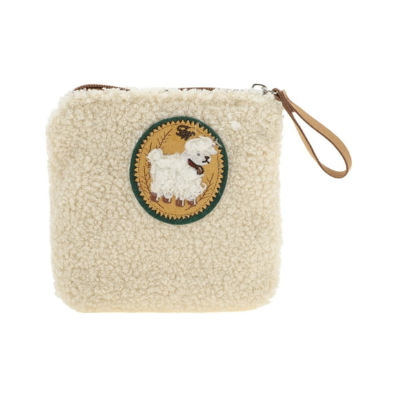 Unique Bargains 1 Pc Little Sheep Makeup Bag for Business Travel Khaki Polyester