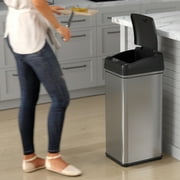 iTouchless 13 Gallon Touchless Sensor Kitchen Trash Can, Stainless Steel, Odor Filter System