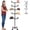 Black, variant on Hat Rack Stand, Metal Hat Display Rack, Standing Hat Rack with 10 Hooks, Pipework Hat Stands for Hanging Hats and Wigs, White