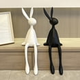 thumbnail image 3 of Dserhfy Sitting Rabbit Figurine Long-legged Bunny Resin Statue Animal Sculpture Home Office Bookshelf Desktop Easter Decoration Ornament, 3 of 8