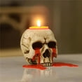 thumbnail image 3 of Crying Skull Taper Candle Holder Pillar Candles Candlesticks Cabinet Home Party Skeleton Statue Sculpture Decor, 3 of 6