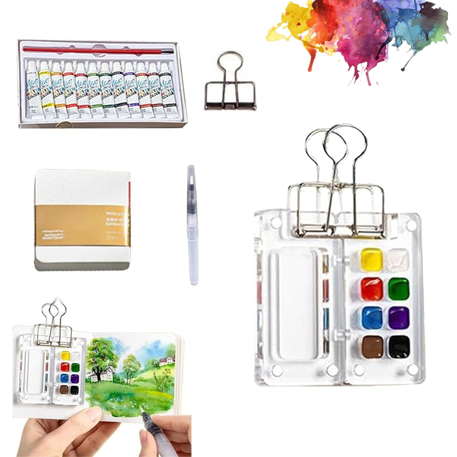 Thanksgiving Decoration Travel Simple and Convenient Watercolor Set Travel Paint Palette Paint Palette Travel Kit Watercolor Paint Set