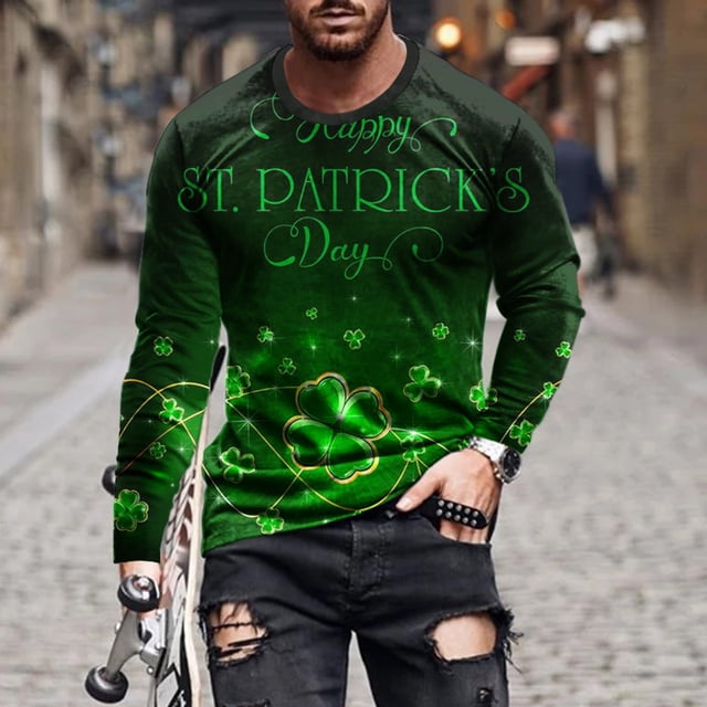Blusas y camisas de manga larga y cuello redondo para hombre, estilo casual, cuello redondo, manga corta, jersey con estampado 3D.