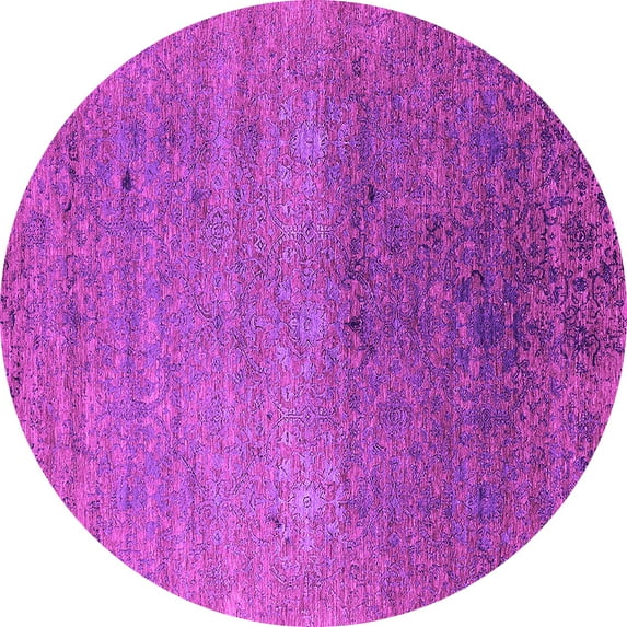 Ahgly Company Indoor Round Oriental Pink Industrial Area Rugs, 6' Round