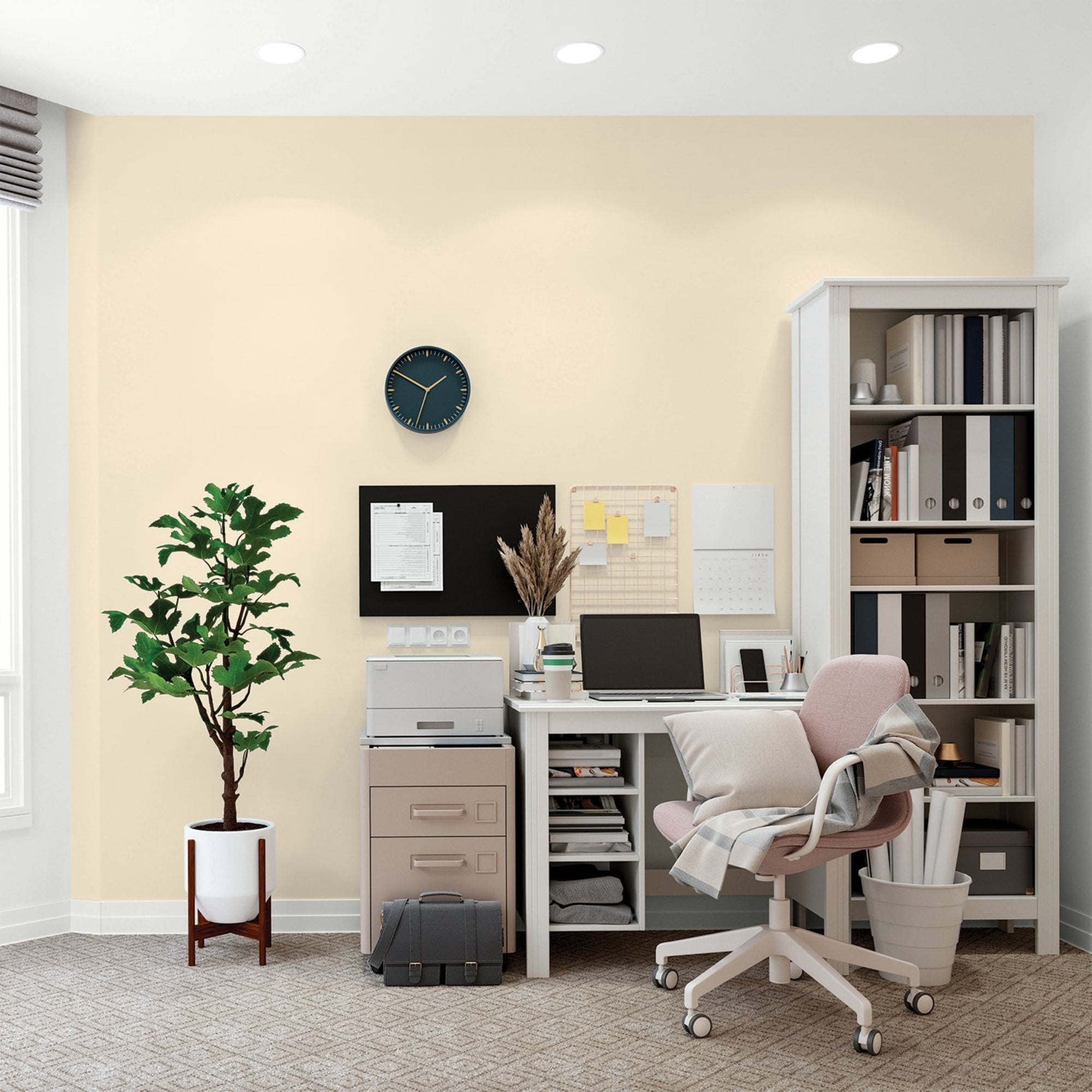 Glidden Fundamentals Magnolia Blossom / Yellow, Flat Interior Paint, 5 Gallon