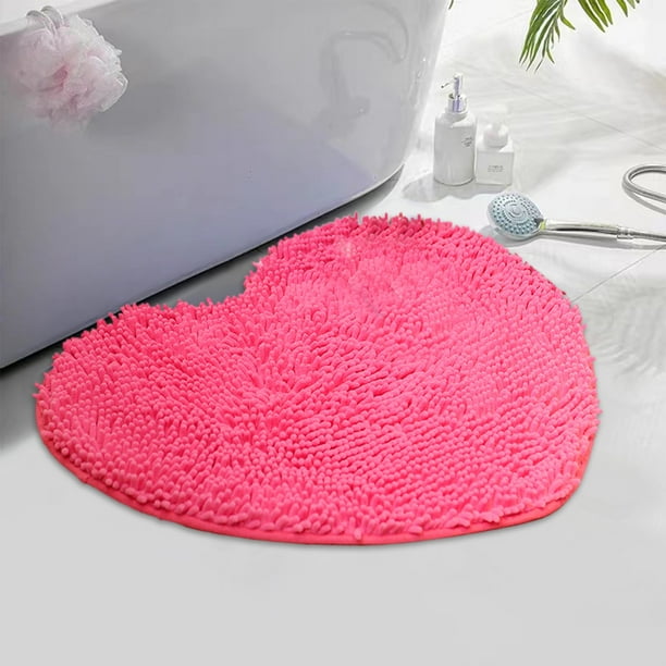 Alfombra En Forma de Corazón, Tapete Decorativo En Forma de Corazón, Tapete de Ducha, Tapete de Entrada Antideslizante y Lavable, Alfombra de Bienvenida para El Hogar, Sala de Estar, Sofá, Baño y Pis