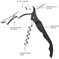 thumbnail image 3 of 2 pack Double Hinged Waiter's Corkscrew Wine Opener, Stainless Steel Wine Bottle Opener with Built In Foil Cutter, Home Bar Tools, Bar Cart Accessories, Wedding Gifts（black）, 3 of 5
