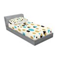 thumbnail image 2 of Ambesonne Abstract Fitted Sheet & Pillow Sham Set, Trippy Geometric Round, Twinxl, Aqua, 2 of 2