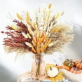 thumbnail image 2 of Fall Decor Autumn Decorations for Home Thanksgiving Table Boho Flowers Orange Pampas Grass Fluffy Dried Flower Bouquet Dry Pompas, 2 of 7