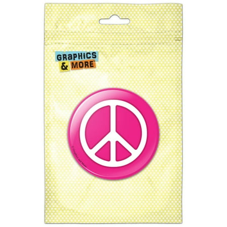 

Rounded Peace Sign Symbol Pink Refrigerator Button Magnet